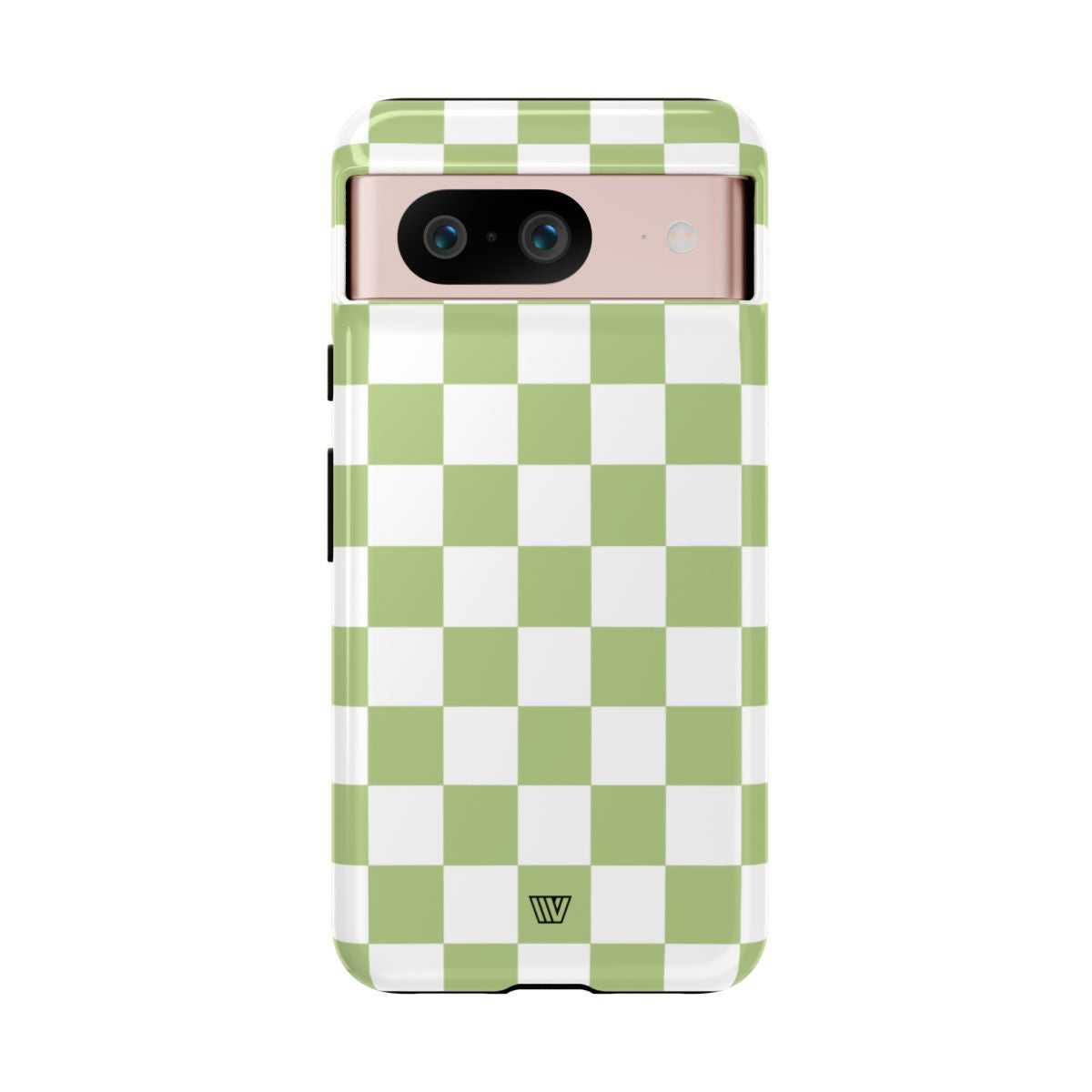 Pale Olive White Checkerboard Tough Phone Case