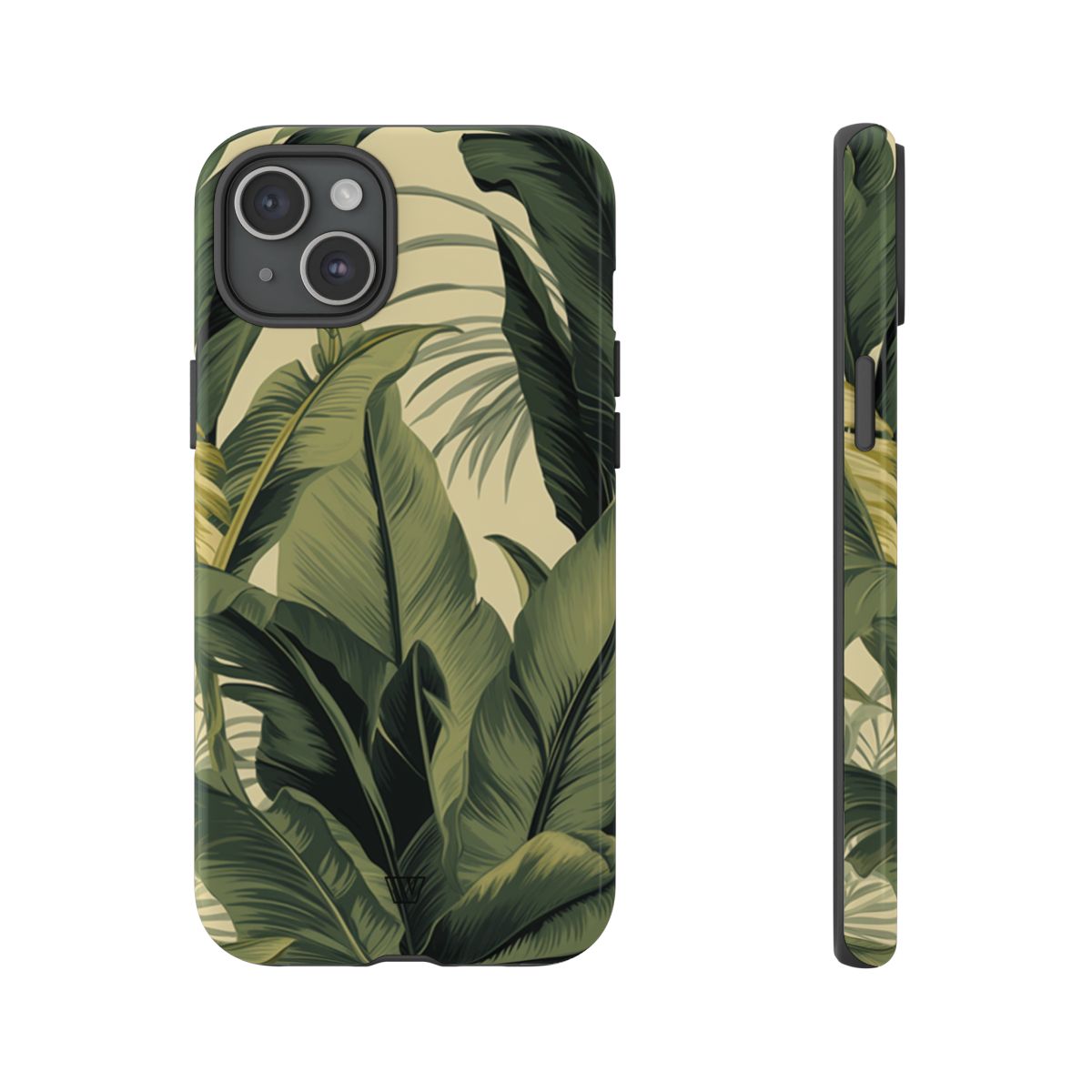 Tropical Leaves Tough Phone Case Dual-Layer Protection