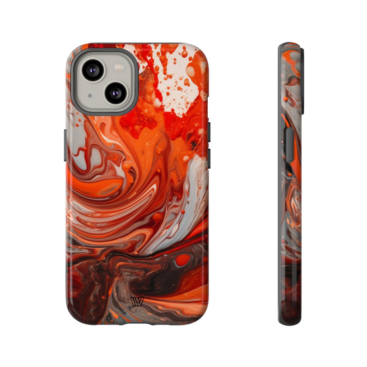White Fire Paint Swirl Tough Phone Case