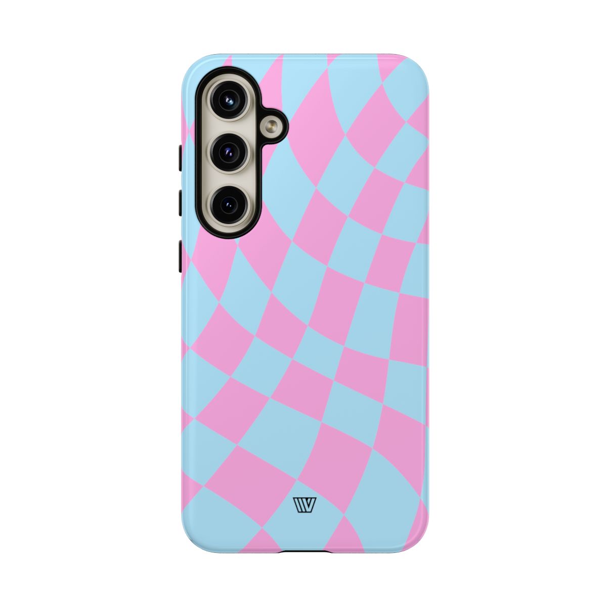 Blue Pink Curvy Checkerboard Tough Phone Case Trovvve