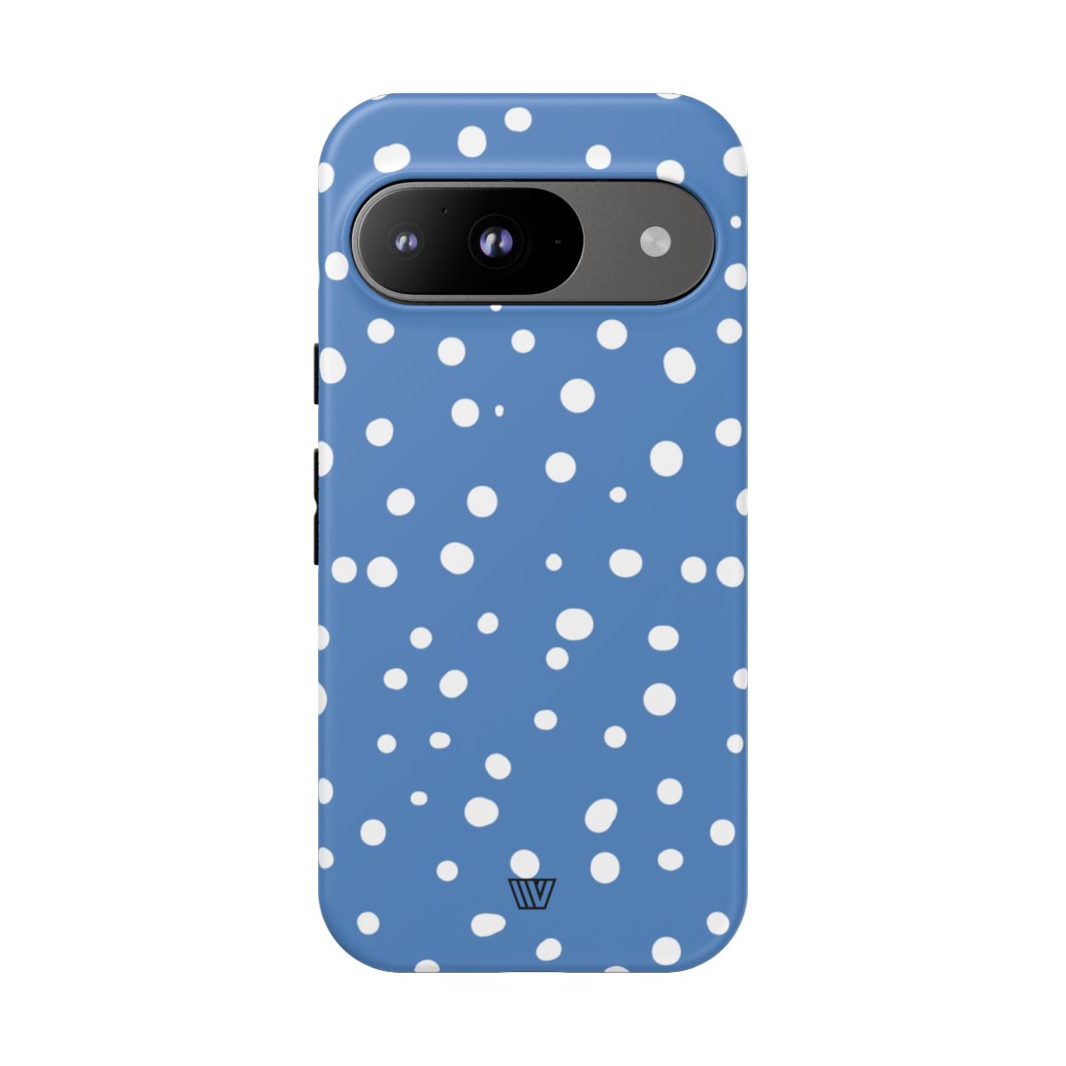 Dusty Blue Dots Tough Phone Case Dual-Layer Protection