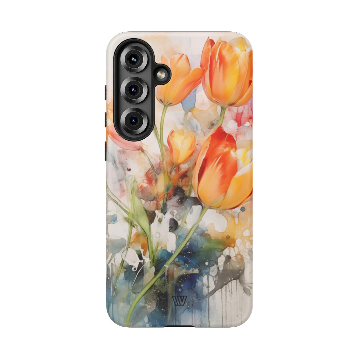 Watercolor Tulips Tough Phone Case Impact Resistant Polycarbonate Shell