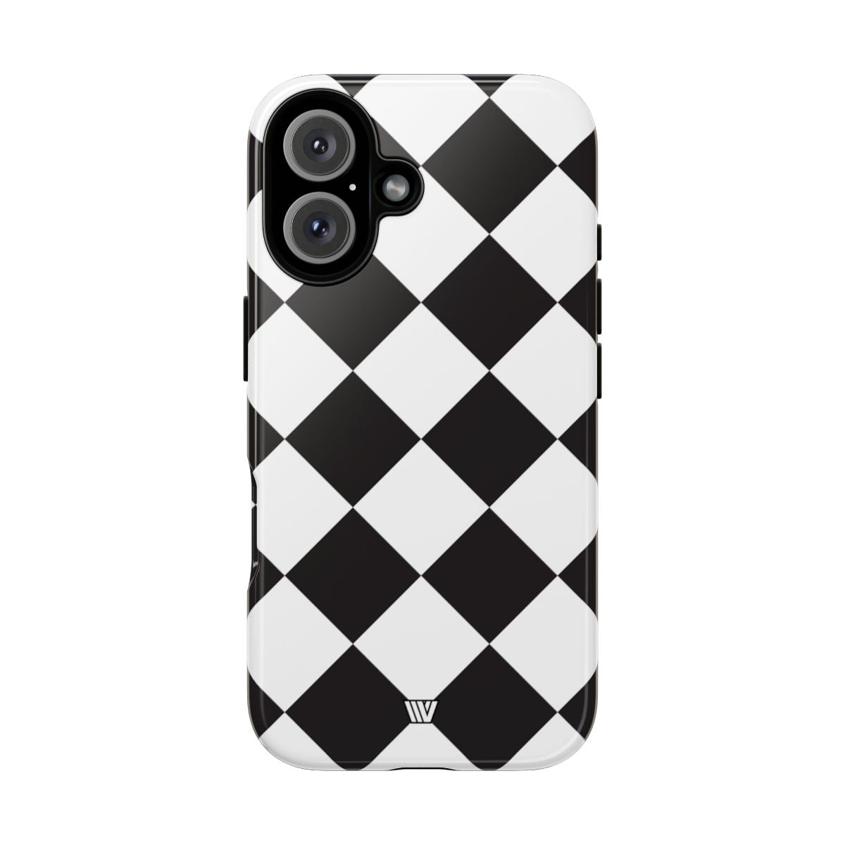 Black & White Diamond Tough Phone Case Dual-layer Protection