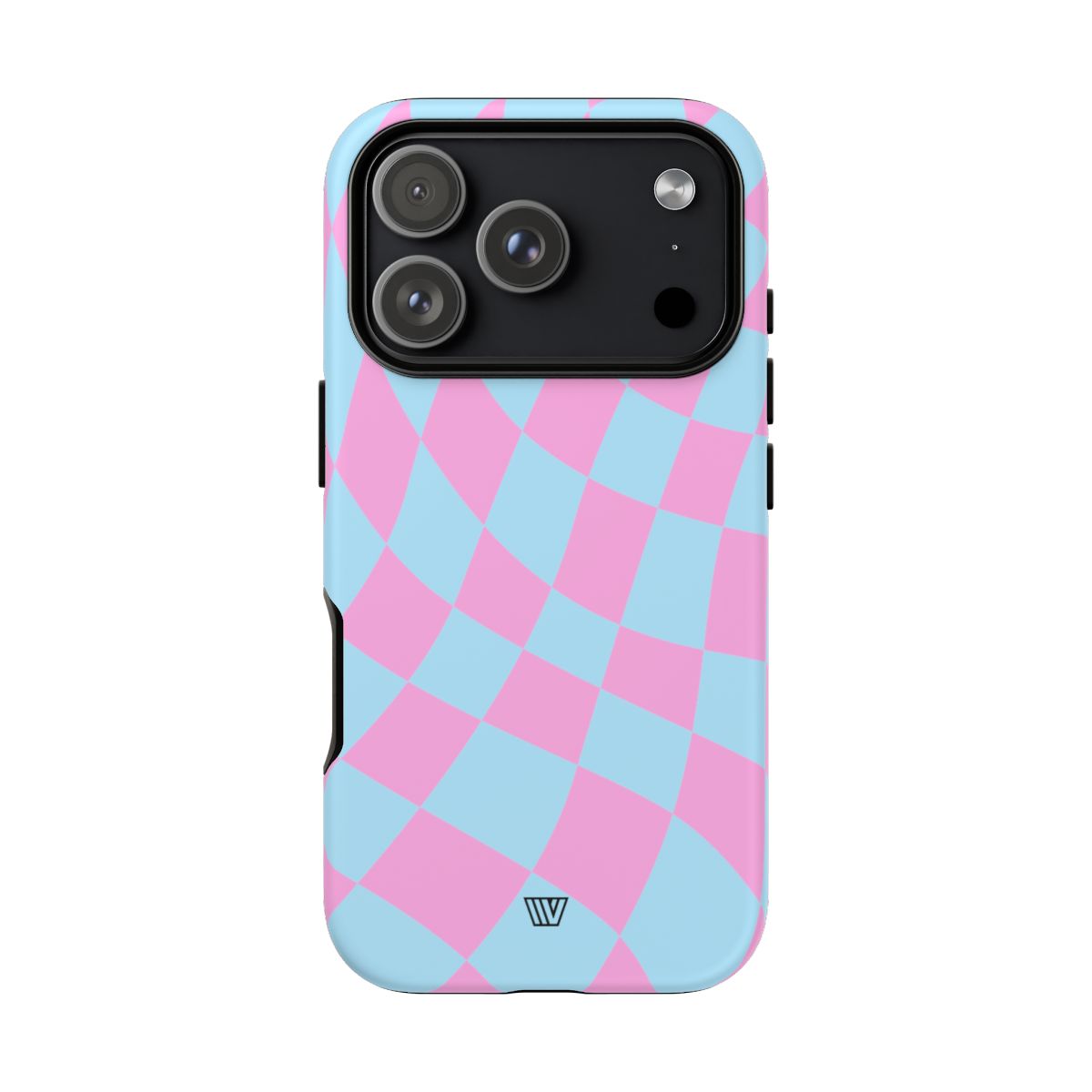 Blue Pink Curvy Checkerboard Tough Phone Case Trovvve