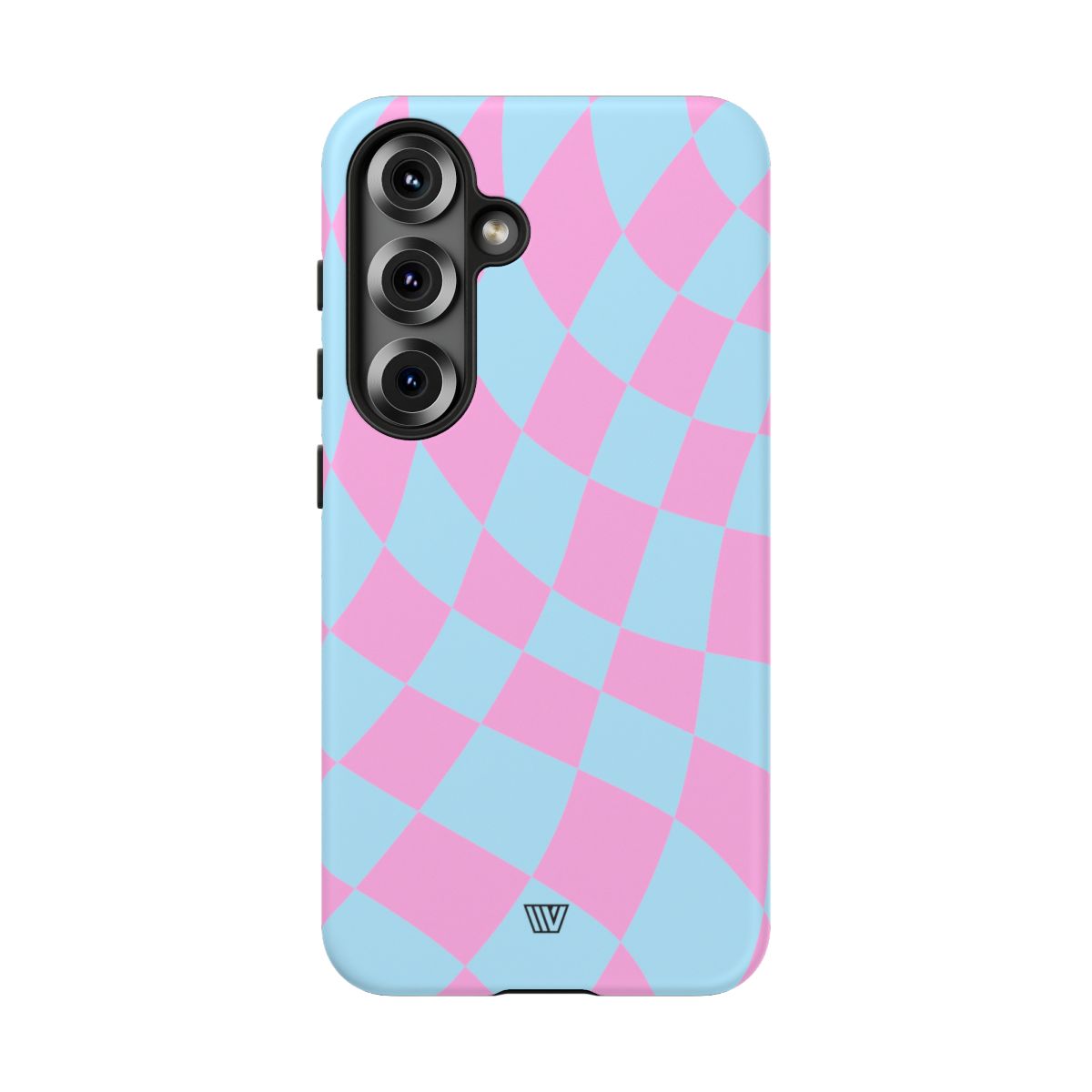 Blue Pink Curvy Checkerboard Tough Phone Case Trovvve