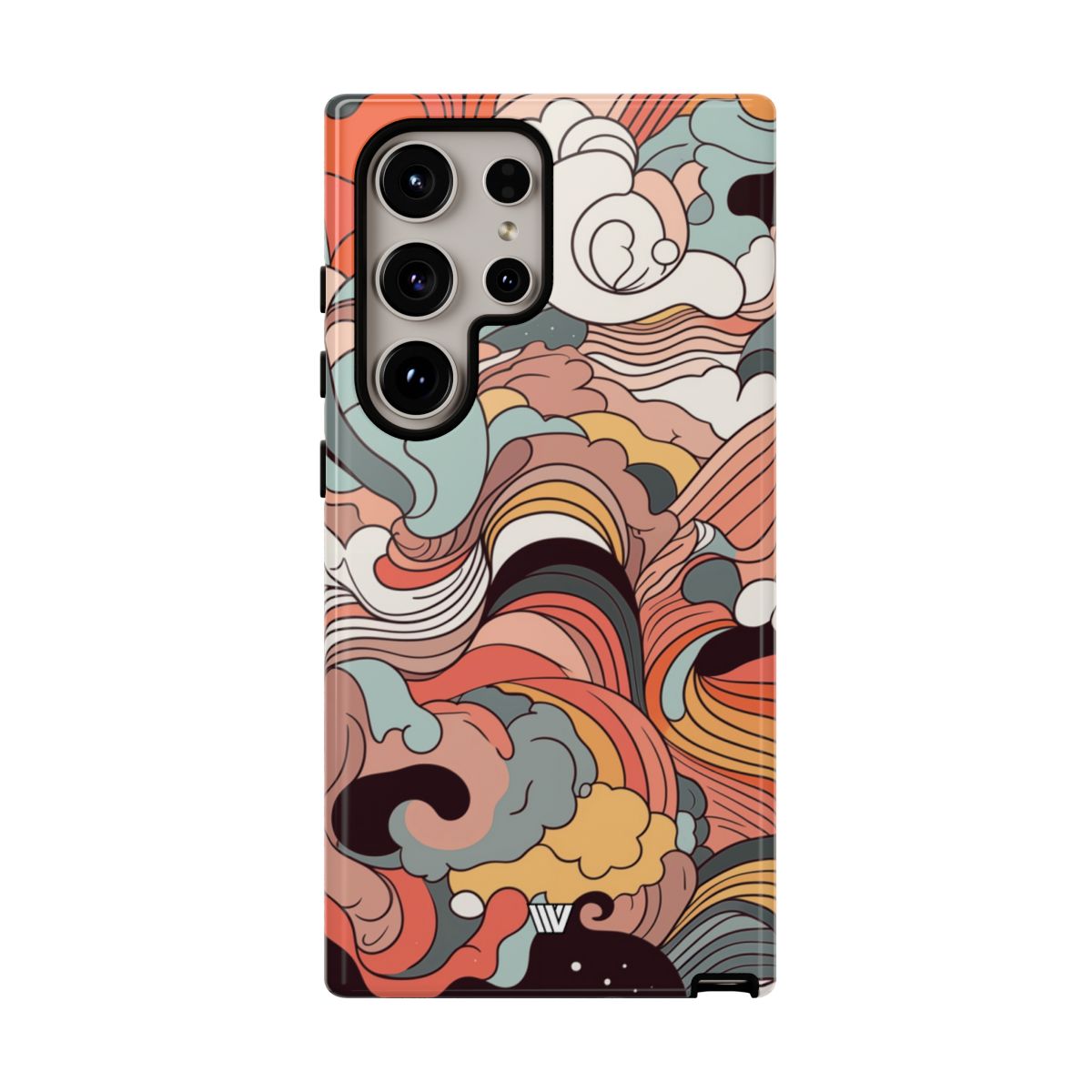 Abstract Doodle Clouds Tough Phone Case