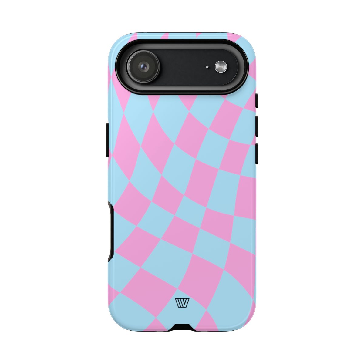 Blue Pink Curvy Checkerboard Tough Phone Case Trovvve