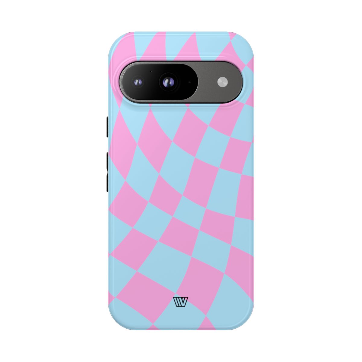 Blue Pink Curvy Checkerboard Tough Phone Case Trovvve