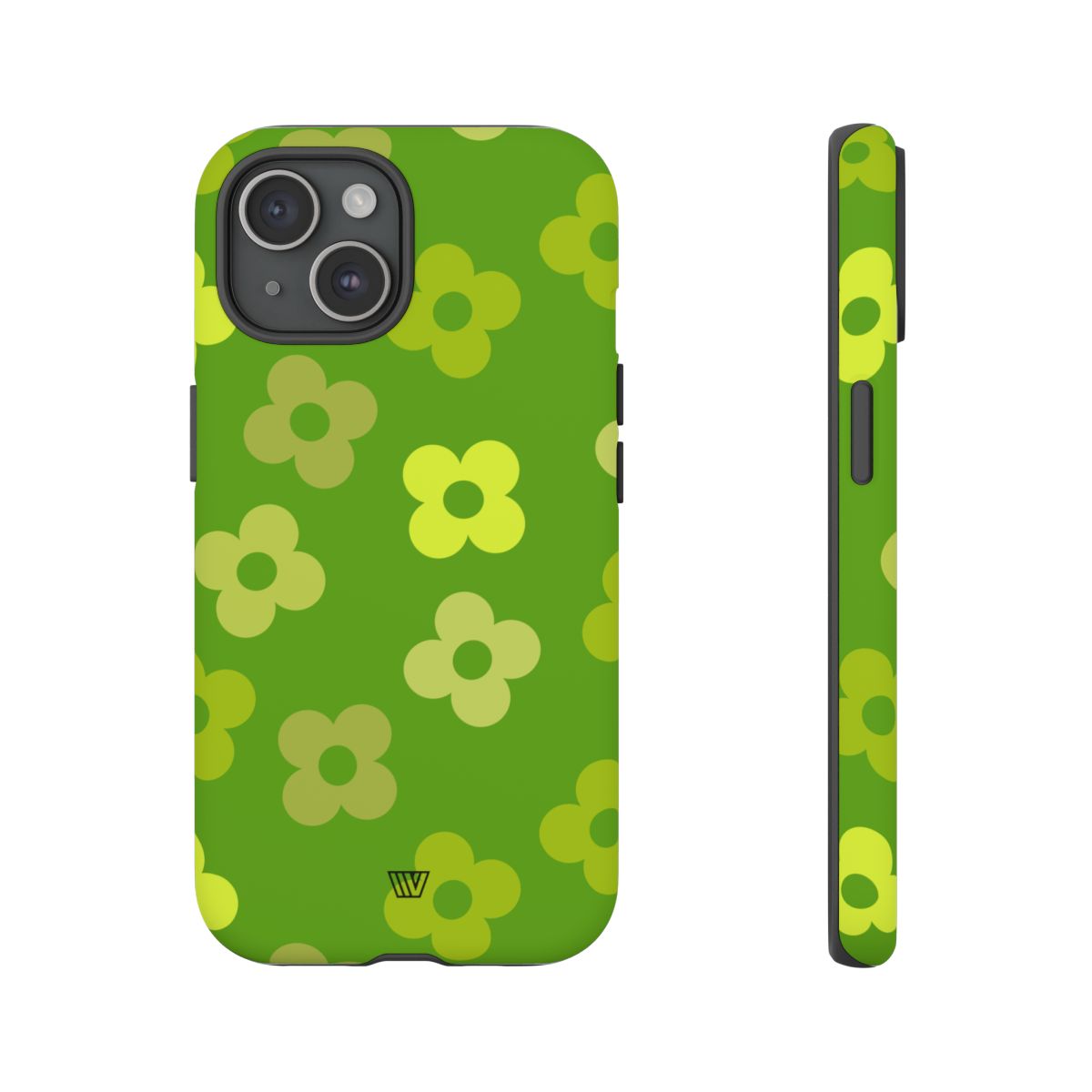 Green Retro Flowers Tough Phone Case
