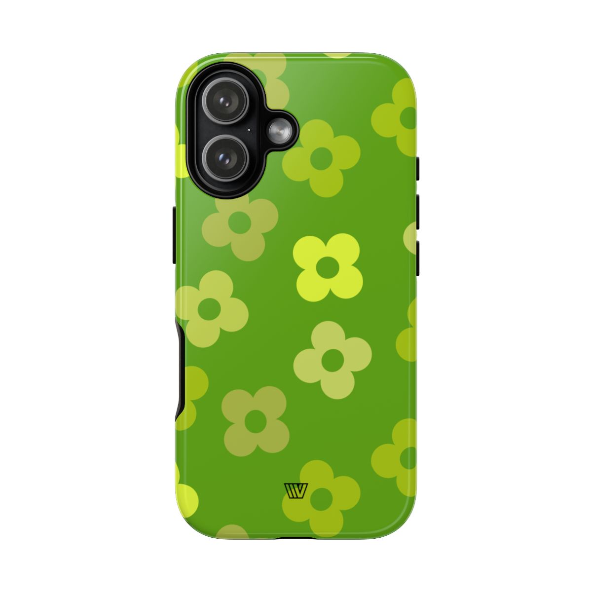 Green Retro Flowers Tough Phone Case