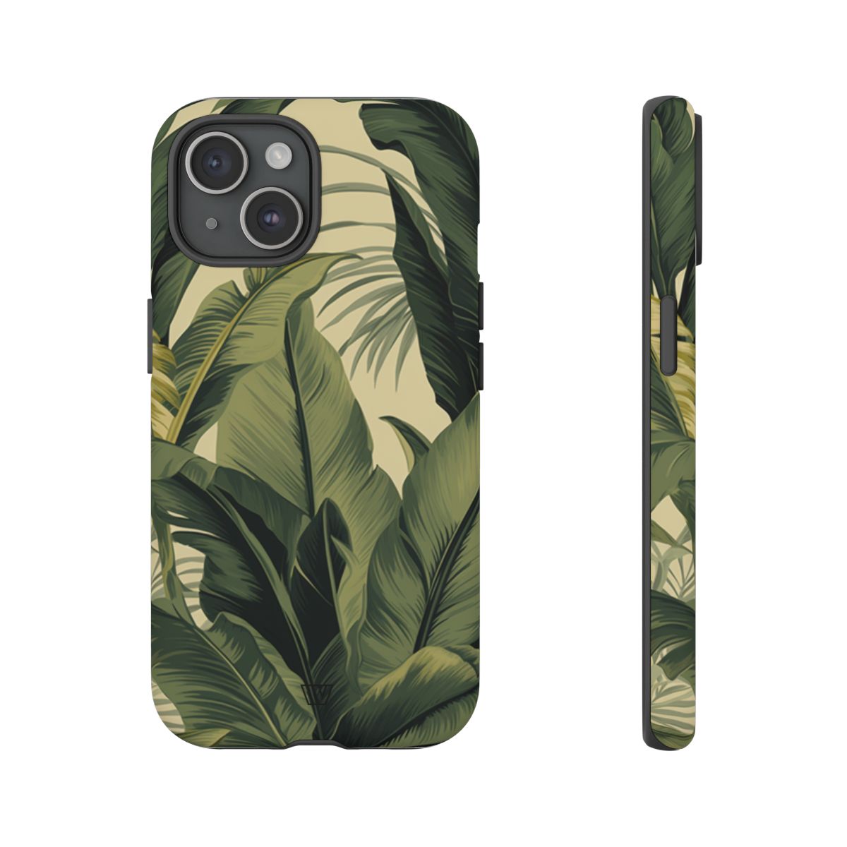 Tropical Leaves Tough Phone Case Dual-Layer Protection
