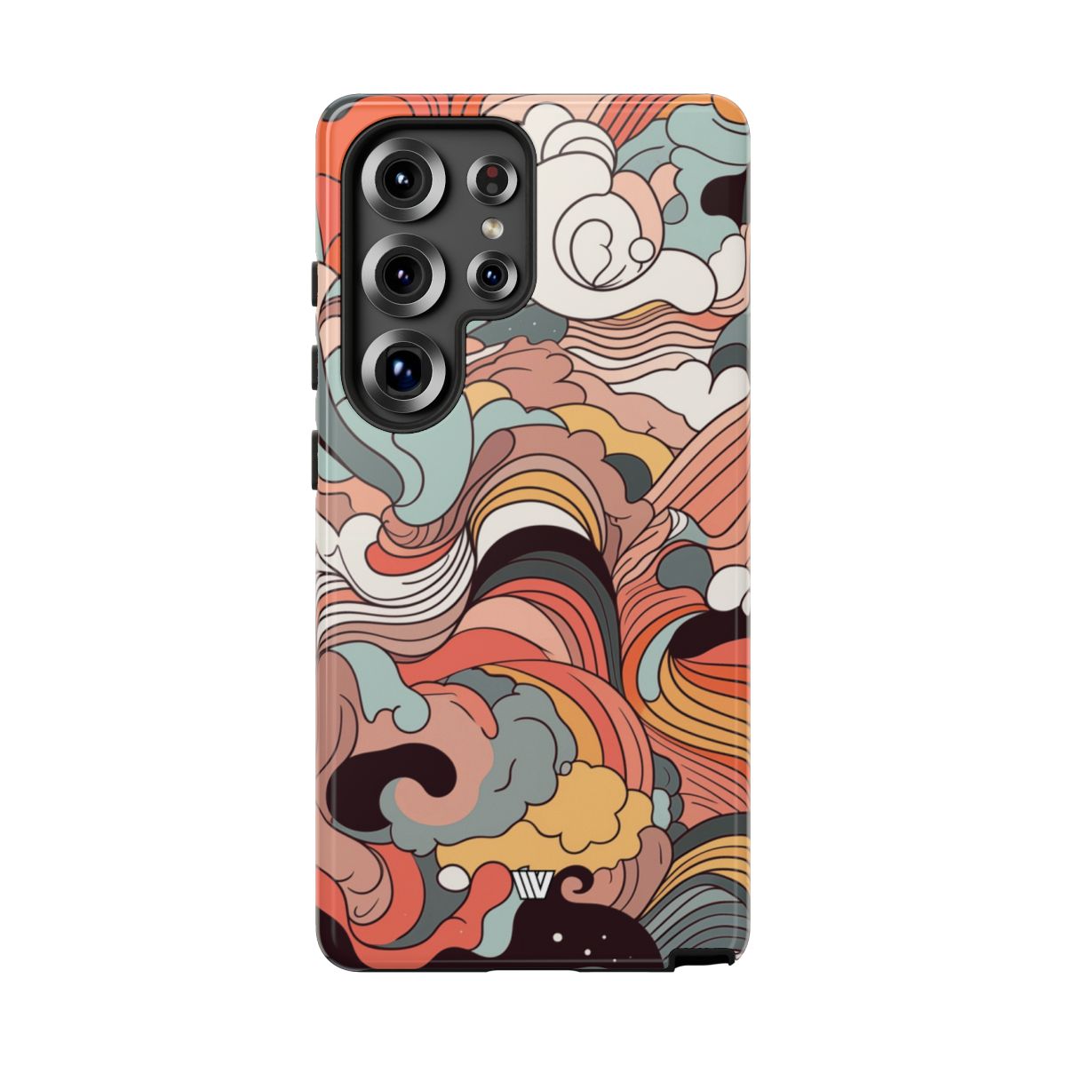 Abstract Doodle Clouds Tough Phone Case