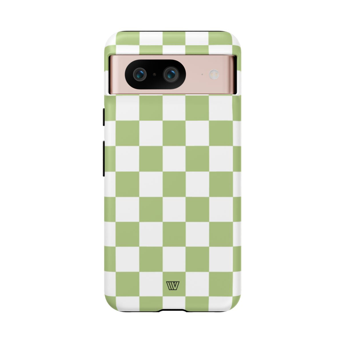 Pale Olive White Checkerboard Tough Phone Case