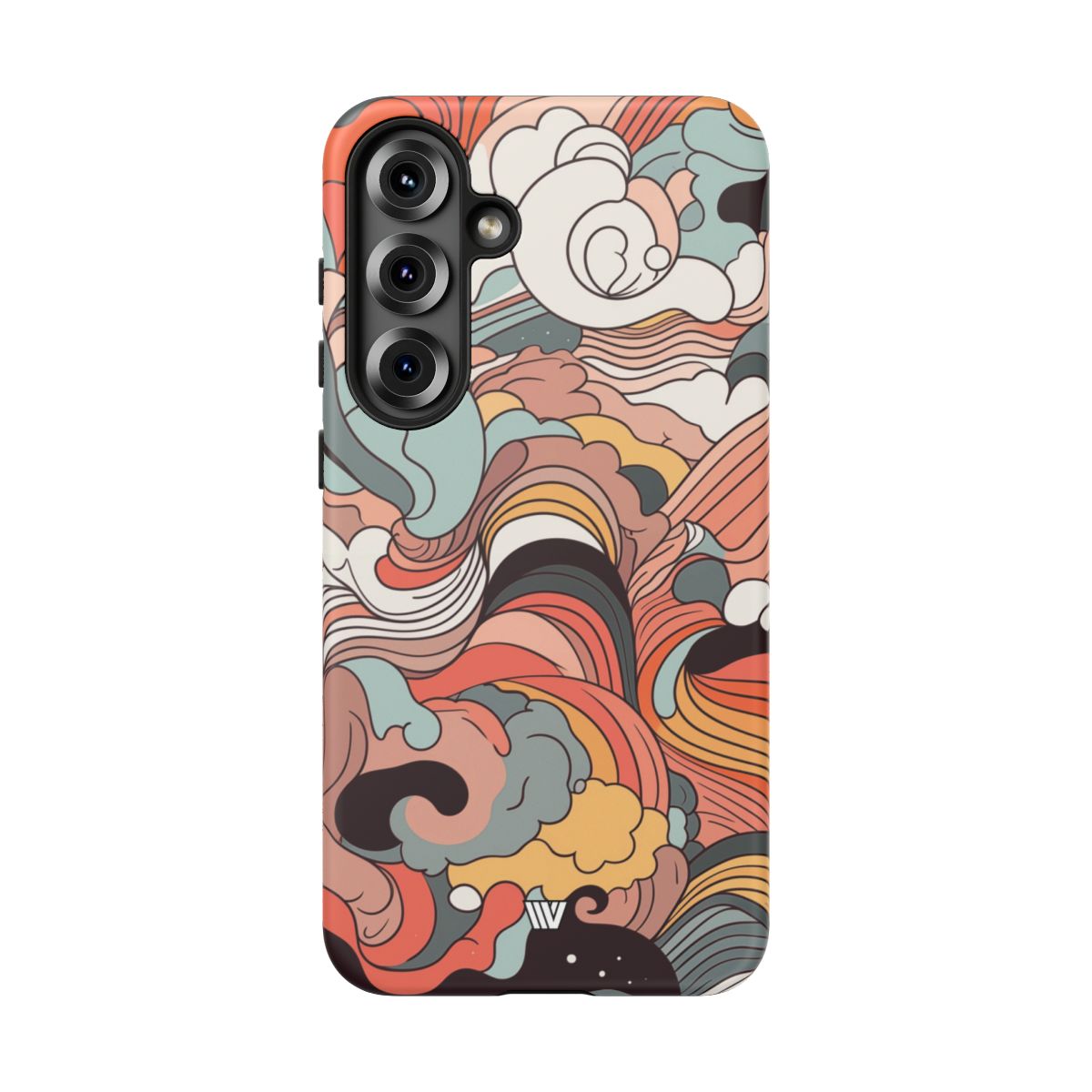 Abstract Doodle Clouds Tough Phone Case
