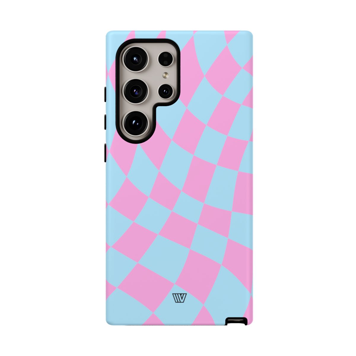 Blue Pink Curvy Checkerboard Tough Phone Case Trovvve