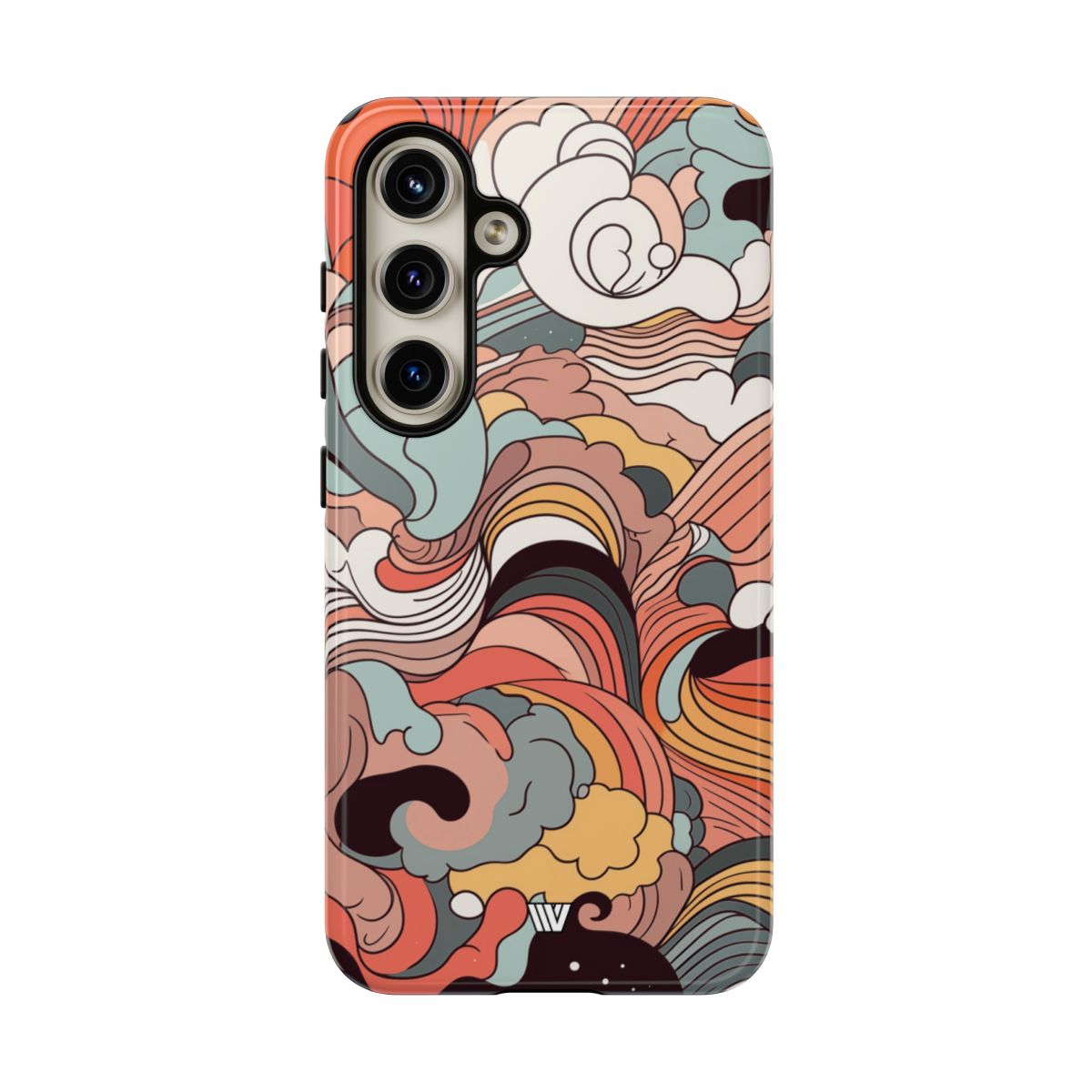Abstract Doodle Clouds Tough Phone Case