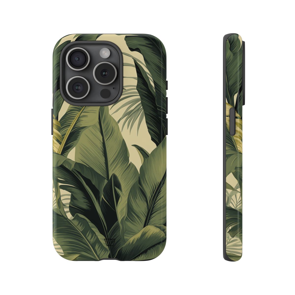 Tropical Leaves Tough Phone Case Dual-Layer Protection