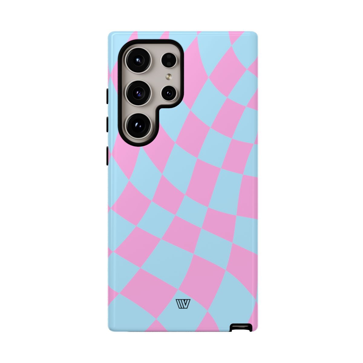 Blue Pink Curvy Checkerboard Tough Phone Case Trovvve