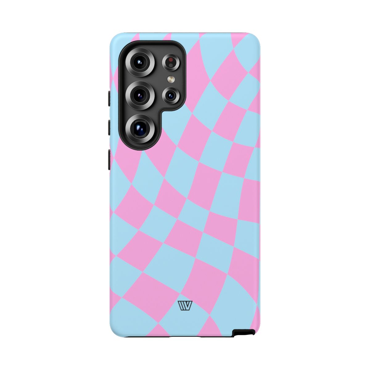 Blue Pink Curvy Checkerboard Tough Phone Case Trovvve