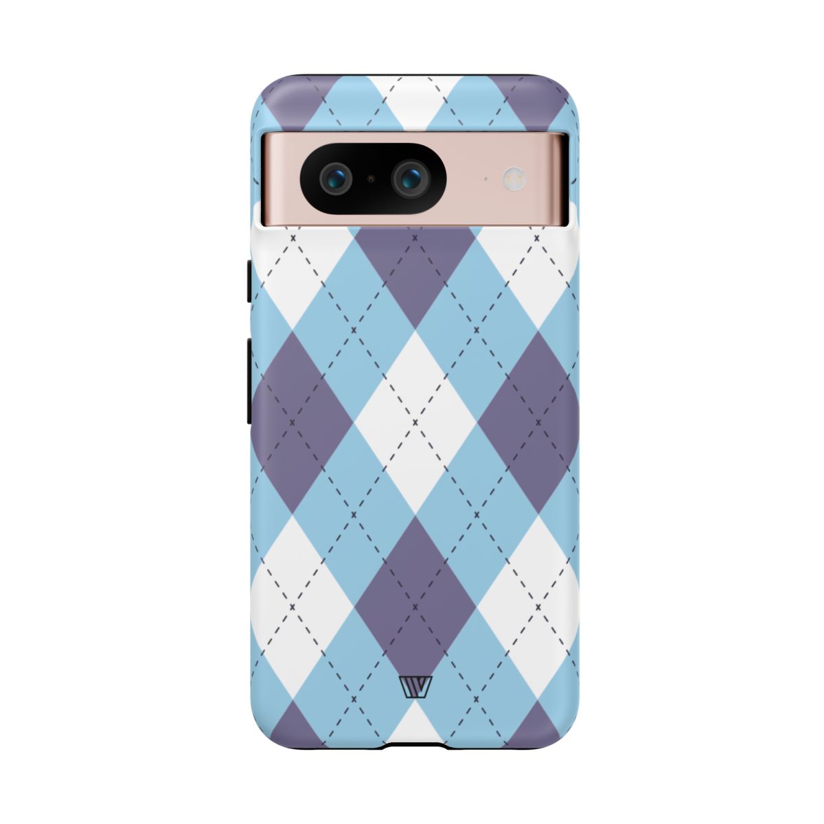 Tough Phone Case Blue White Purple Argyle Polycarbonate Shell