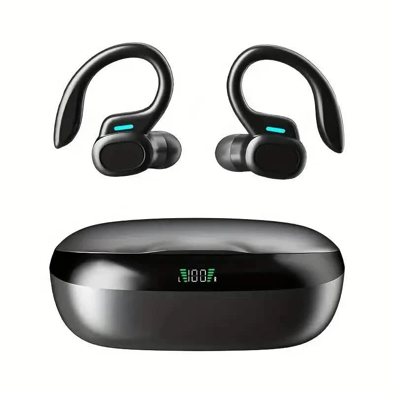 Wireless Sports Earhook Earbuds with Microphone and LED Charging Case SP16 Riyufa