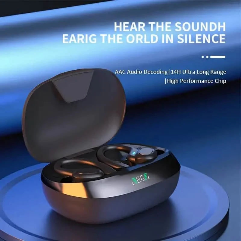 Wireless Sports Earhook Earbuds with Microphone and LED Charging Case SP16 Riyufa