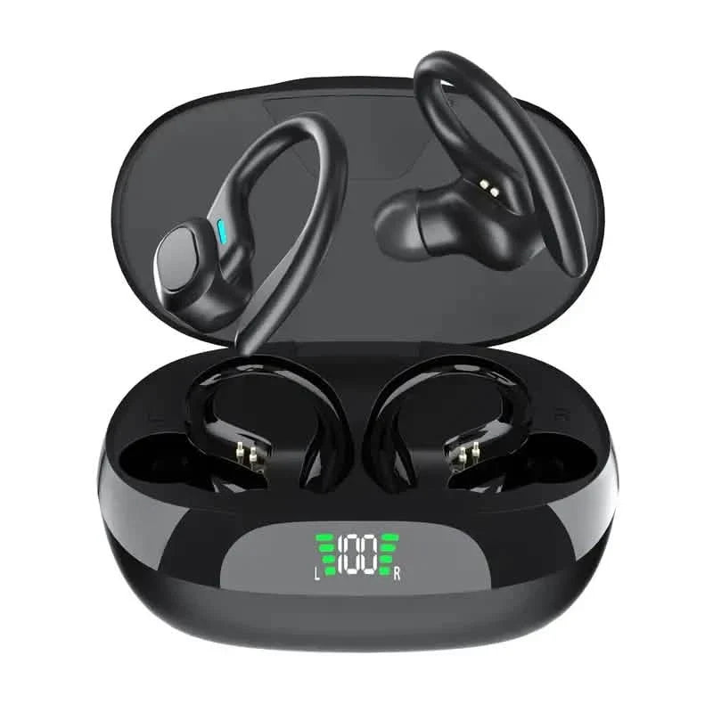 Wireless Sports Earhook Earbuds with Microphone and LED Charging Case SP16 Riyufa