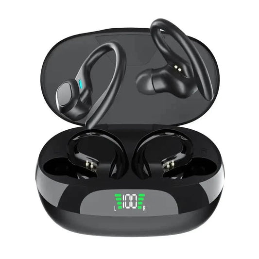 Wireless Sports Earhook Earbuds with Microphone and LED Charging Case SP16 Riyufa