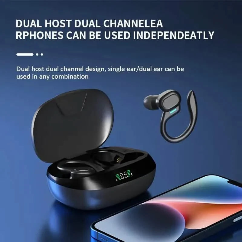 Wireless Sports Earhook Earbuds with Microphone and LED Charging Case SP16 Riyufa