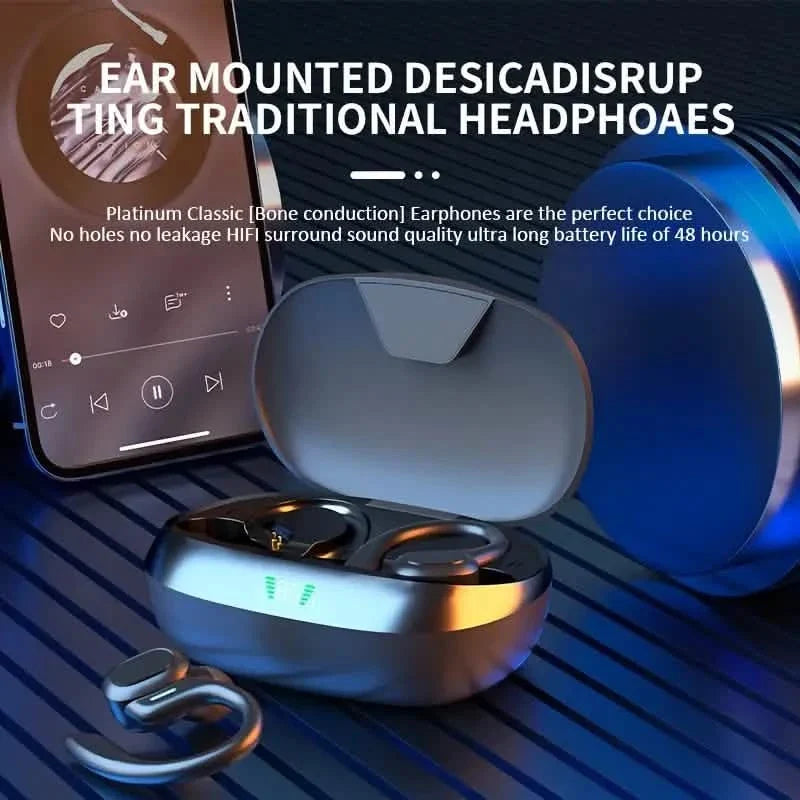Wireless Sports Earhook Earbuds with Microphone and LED Charging Case SP16 Riyufa