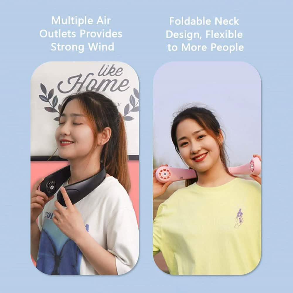 Portable Hanging Neck Fan with Music Player Bladeless Fan Staright