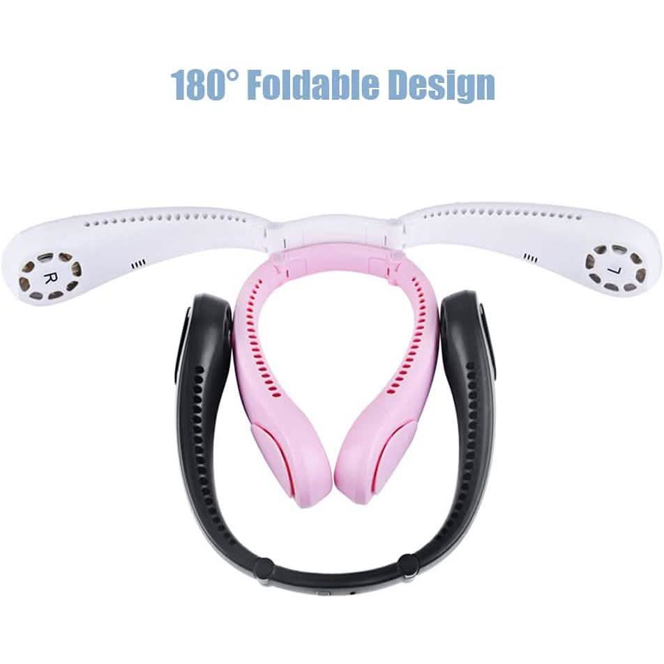 Portable Hanging Neck Fan with Music Player Bladeless Fan Staright