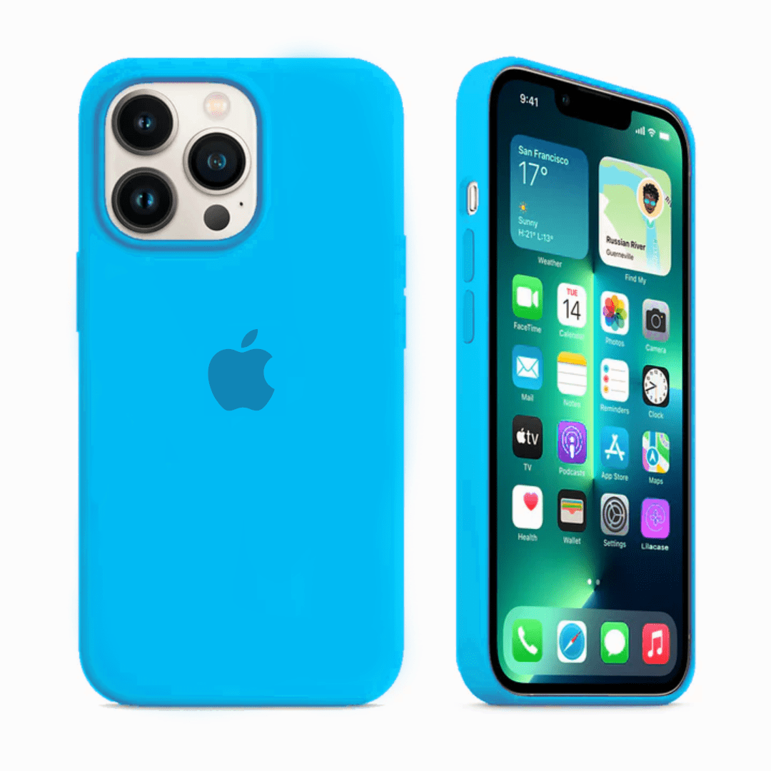 iPhone Silicone Case Surf Blue Full Body Protective Phone Back Cover Apple