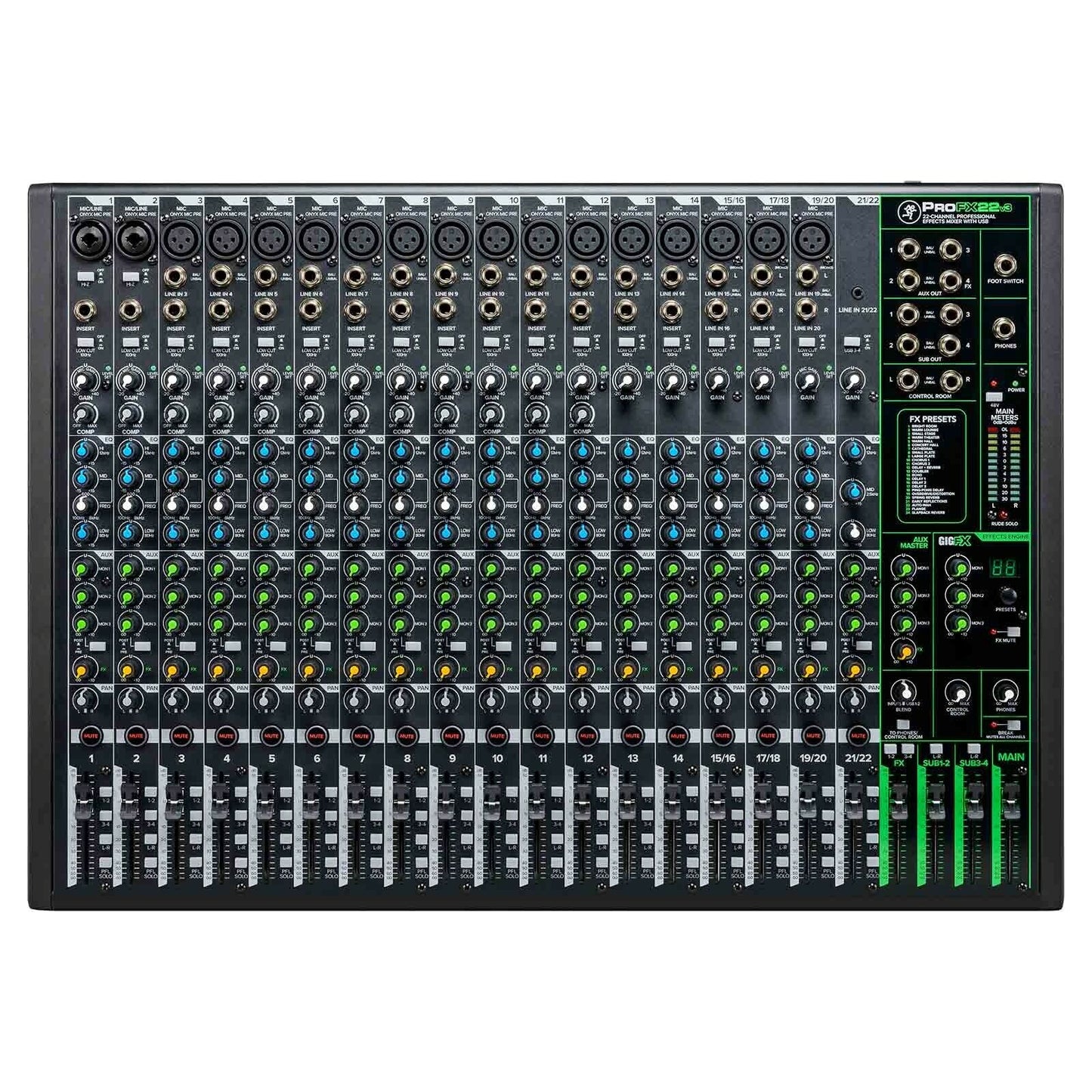 New - Mackie ProFX22v3 22-channel Mixer with USB and Effects