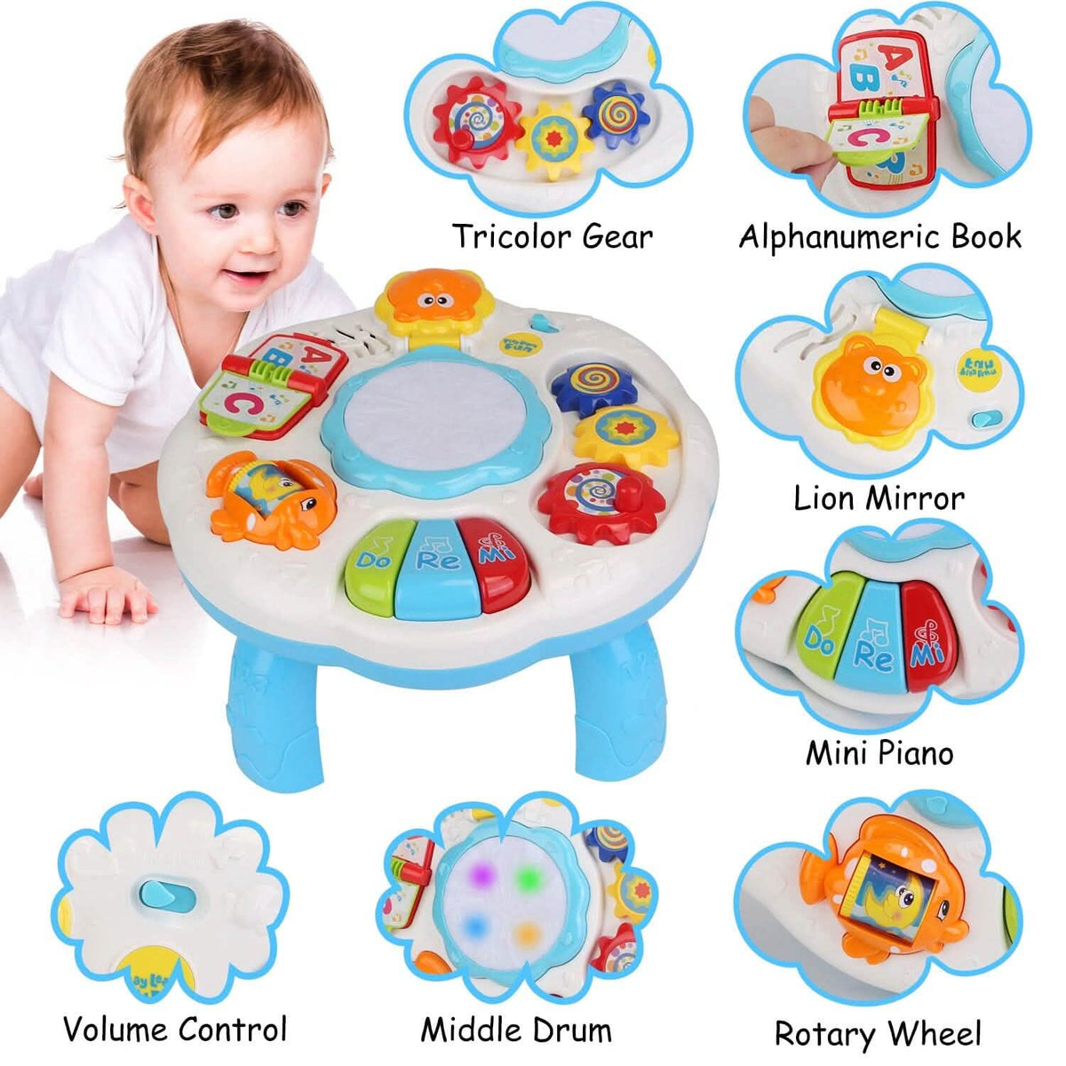 Toddler Musical Learning Table 3-in-1 Educational Toy for 6+ Months