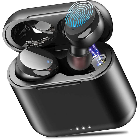 TOZO T6 Bluetooth 5.3 Touch Control True Wireless Earbuds with Wireless Charging Case Refurbished