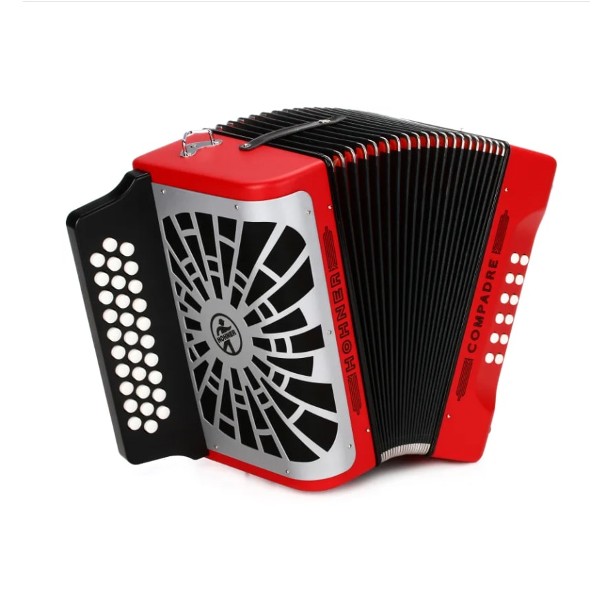 Hohner Compadre Diatonic Accordion - Keys of G/C/F - Red-NEW