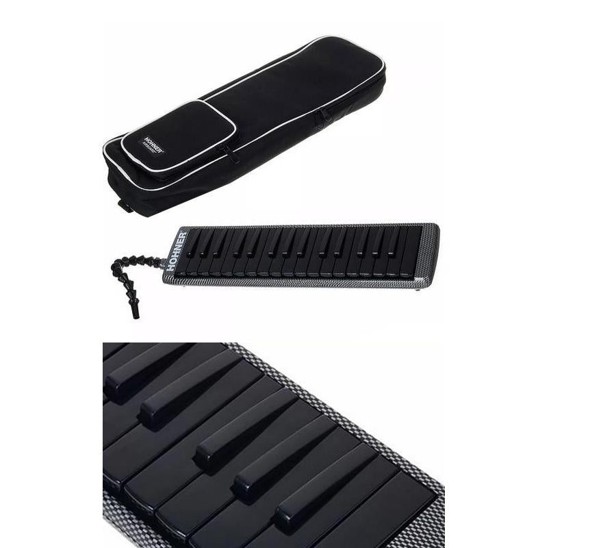 Hohner C944014 Airboard 32 Key Carbon Print Black Keys Melodica with Case - New