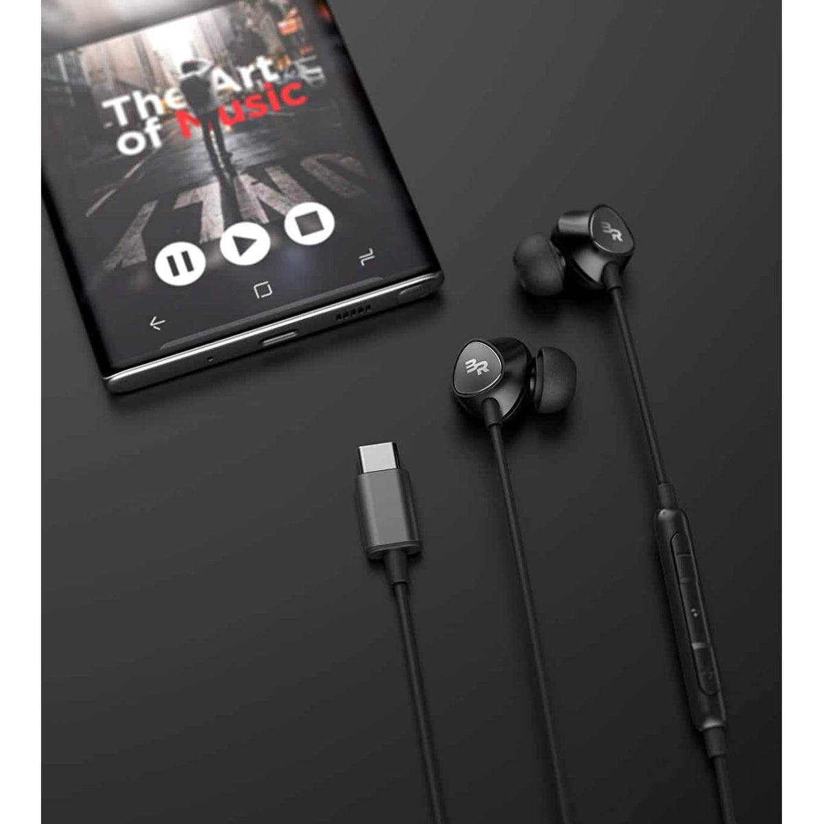 Type C Wired In-Ear Headphones with Microphone and Volume Control