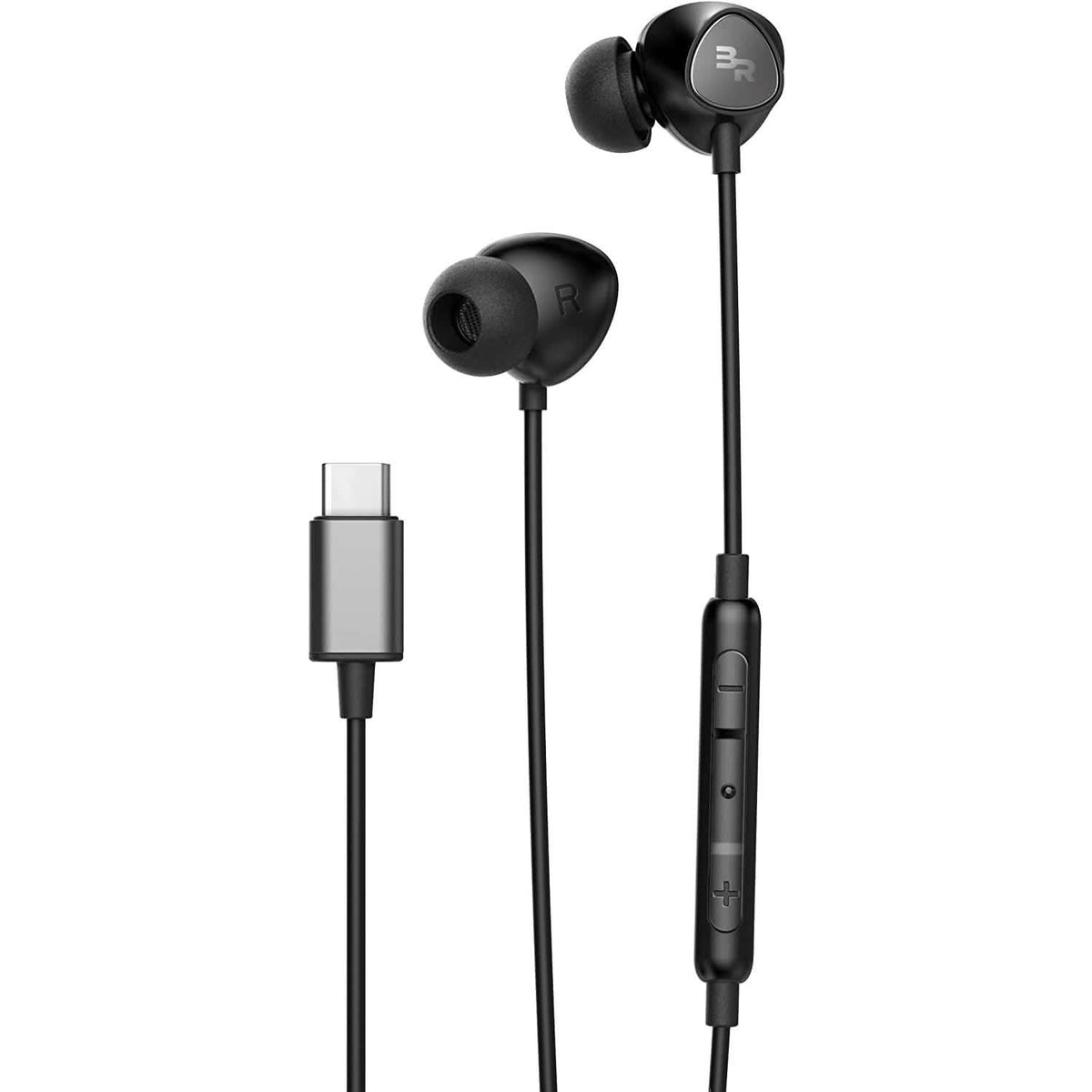 Type C Wired In-Ear Headphones with Microphone and Volume Control