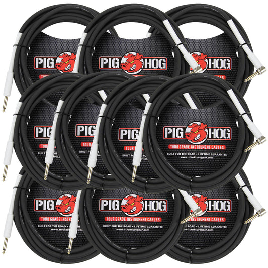 10 Pack Pig Hog PH186R Right Angle 8mm 18.5FT 1/4"-1/4"  Inst Cable Lifetime Warranty!