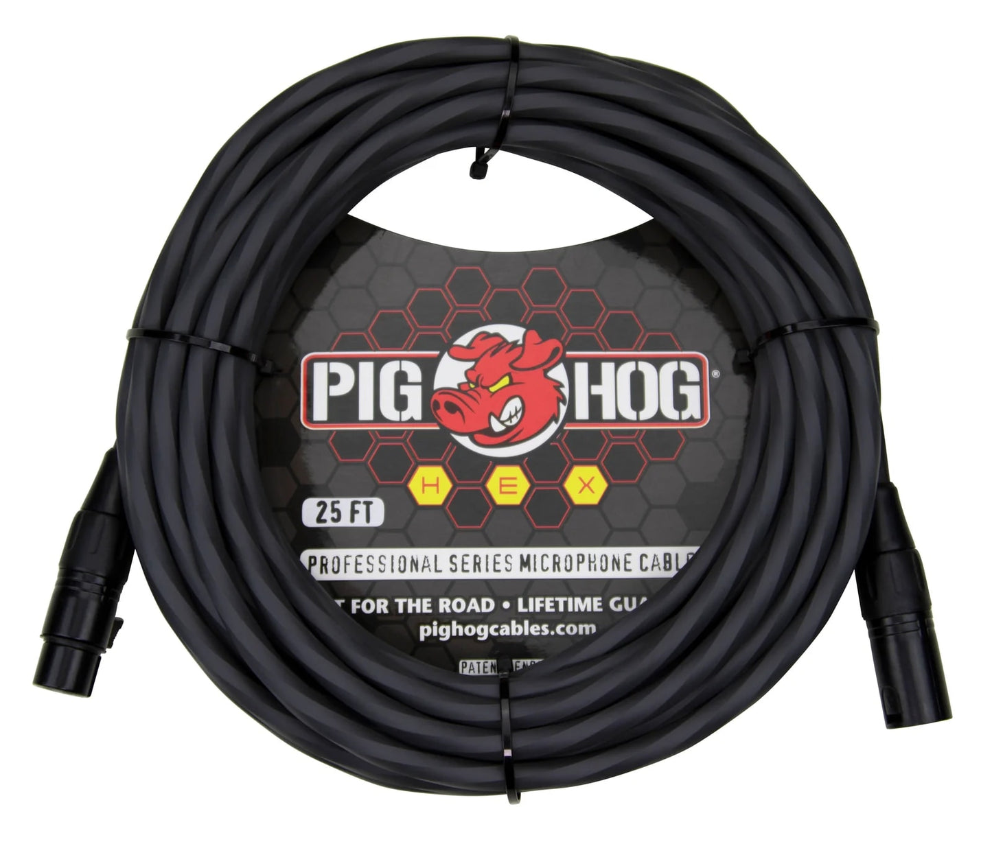 Pig Hog PHMH25GR Hex Series Mic Cable, Grey 25ft-NEW