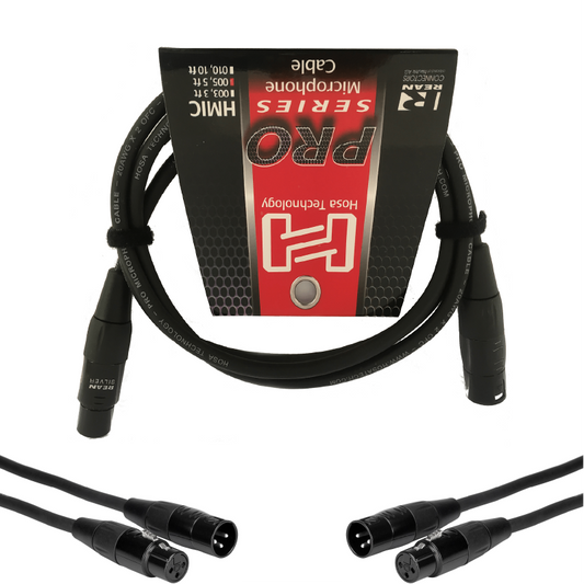 NEW - Hosa Pro Microphone Cable, Neutrik REAN Connectors REAN XLR3F to XLR3M, HMIC-005 (5 Feet)