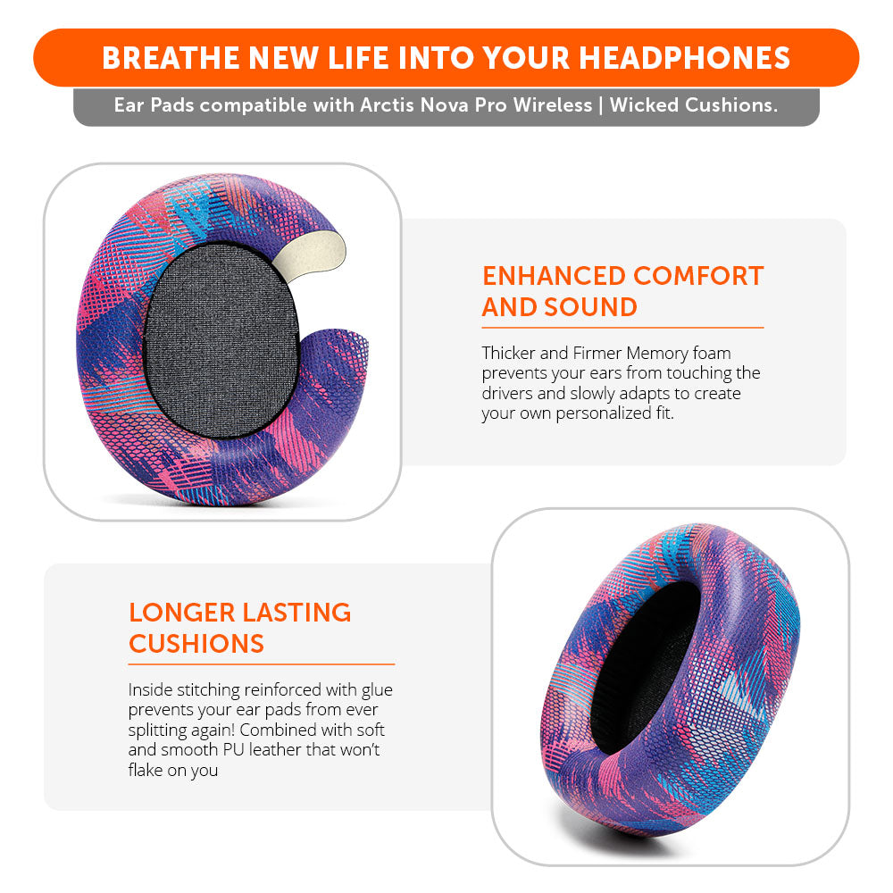 Upgraded PU Leather Earpads Thick Replacement for Arctis Nova Pro Wireless Wicked Cushions
