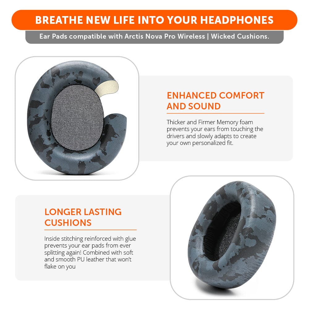 Upgraded PU Leather Earpads Thick Replacement for Arctis Nova Pro Wireless Wicked Cushions