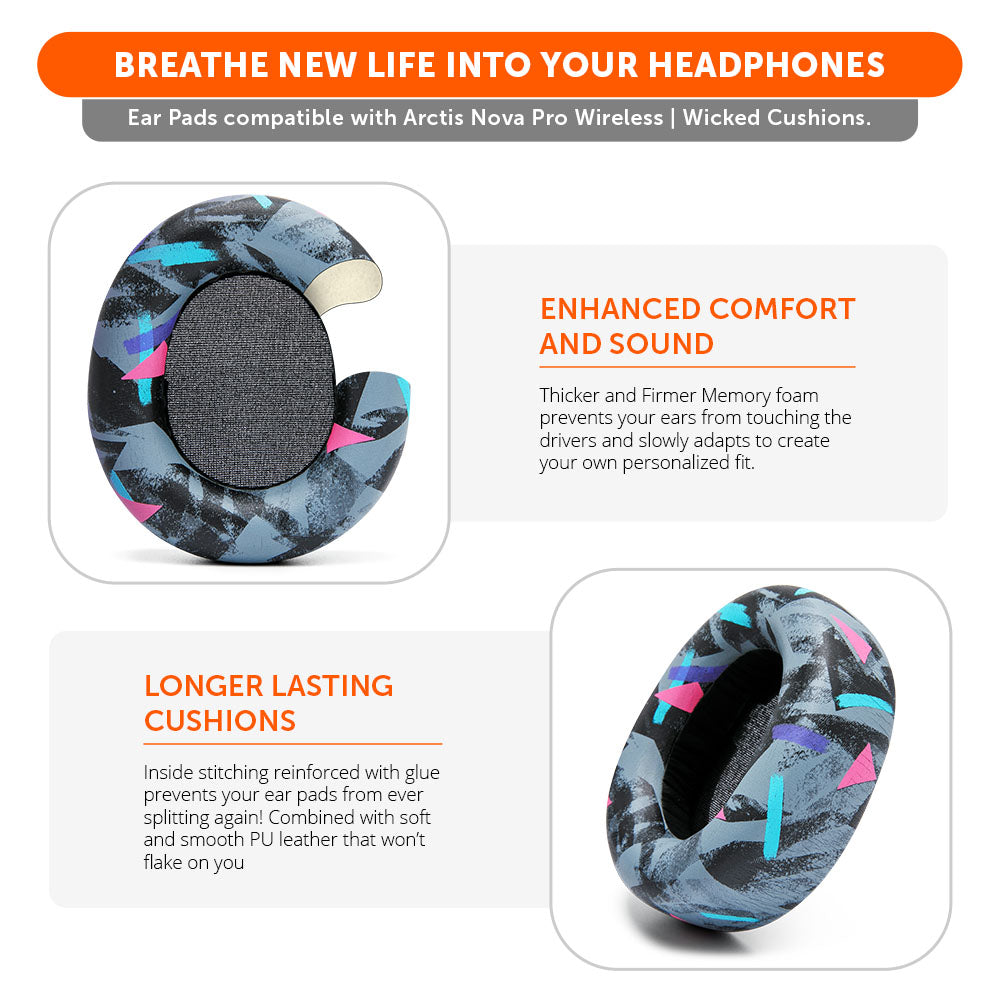 Upgraded PU Leather Earpads Thick Replacement for Arctis Nova Pro Wireless Wicked Cushions