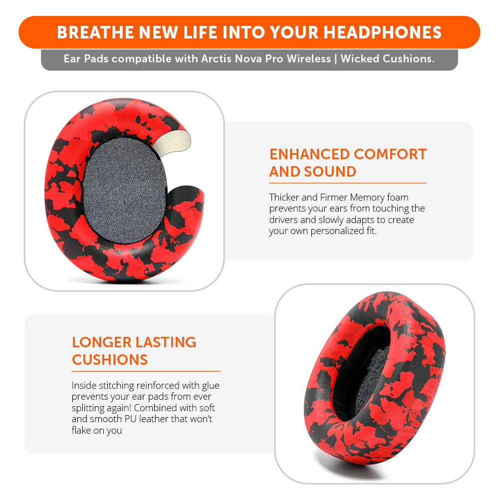 Upgraded PU Leather Earpads Thick Replacement for Arctis Nova Pro Wireless Wicked Cushions
