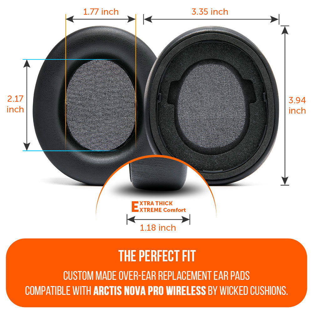 Upgraded PU Leather Earpads Thick Replacement for Arctis Nova Pro Wireless Wicked Cushions