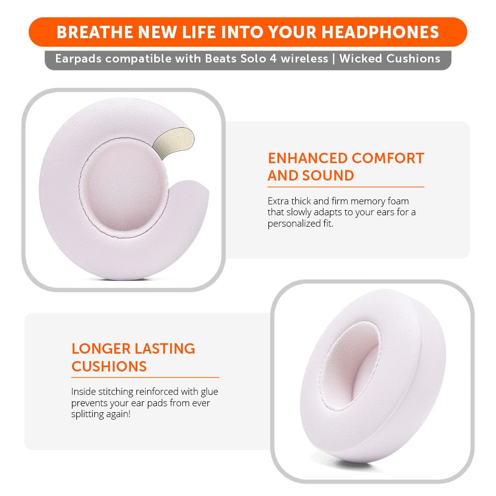 Upgraded Cushioned Earpads for Beats Solo 4 WC PadZ Solo 4