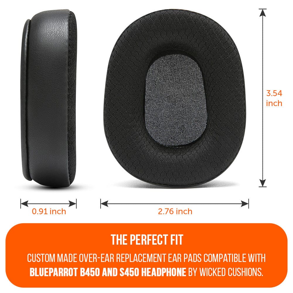 Upgraded BlueParrot B450 WC PadZ Earpads Replacement Wicked Cushions